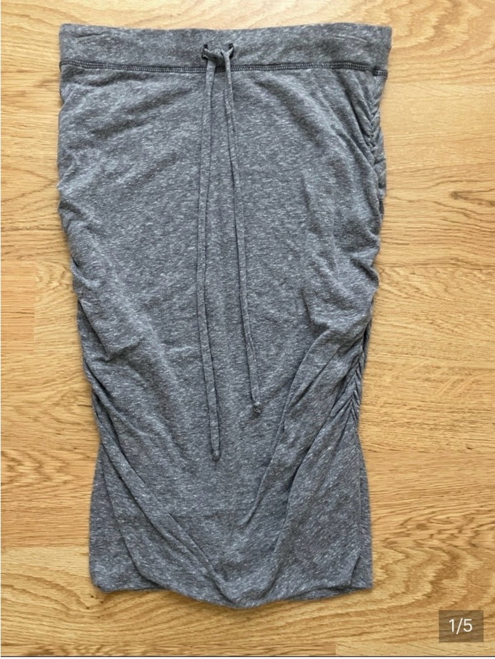 SPLENDID Gray Ribbed Drawstring Midi Skirt. Sz S.